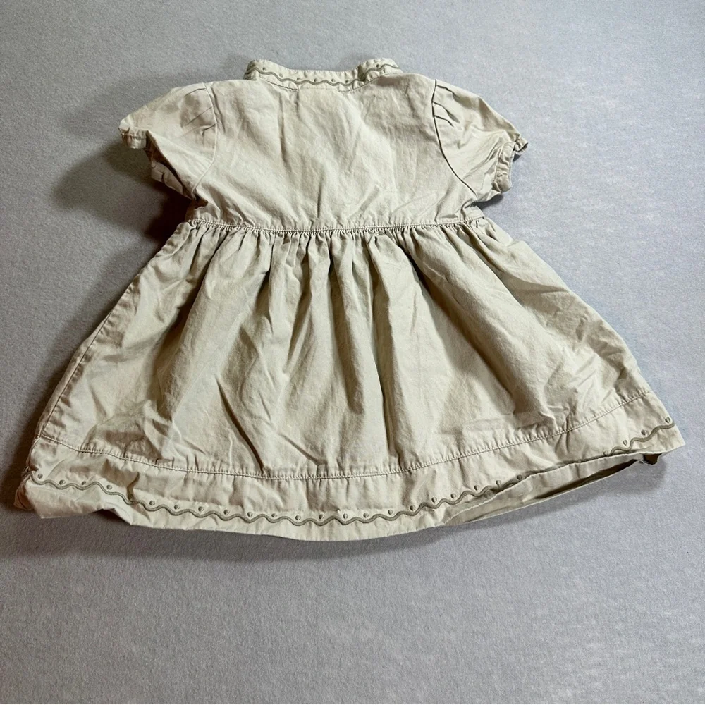 Vintage‎ Disney Winnie the Pooh Baby Dress Bloomer Set 12 Months Khaki Safari